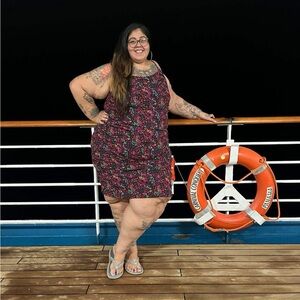 Plus Size 3X Ava & Viv Floral Midi Dress